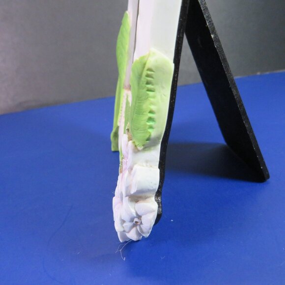 Hydrangea blue purple Flower Floral Picture Frame (lots of dimension) 7" tall - Picture 3 of 11